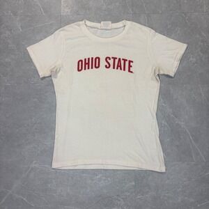 Red Shirt Ohio State Buckeyes Graphic T-Shirt Mens Large Cream Red Short Sleeve